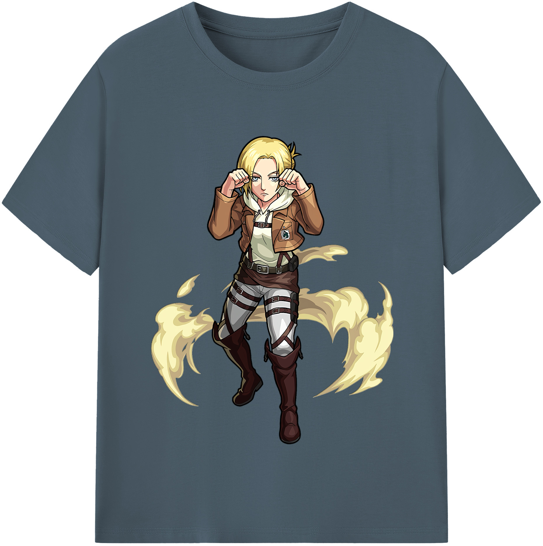 （画像用） 進撃の巨人 アニ・レオンハート Attack on Titan Annie Leonhart 綿100％半袖Tシャツ（フロントプリント）